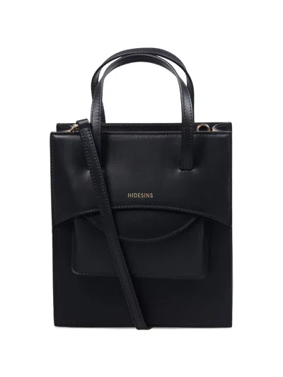 Hidesins Pocket Medium Leather Handbag In Black