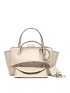 Hidesins Structured Beige Leather Handbag In White