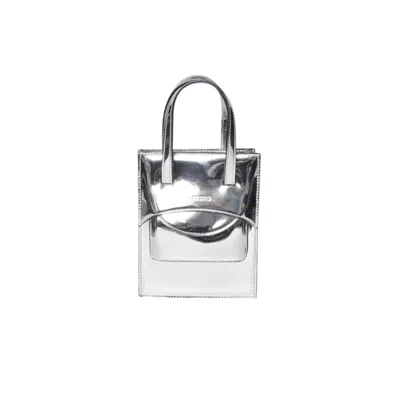 Hidesins Silver Mini Leather Flap Shoulder Bag