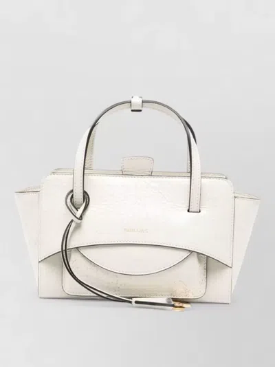 Hidesins Flap S Vergem Leather Tote Bag In Neutral