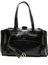Hidesins Small Flap Patent-leather Shoulder Bag In Black