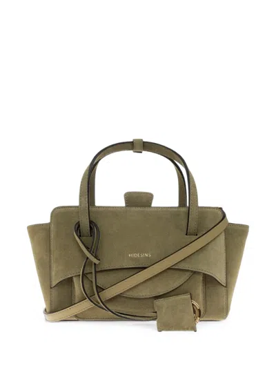 Hidesins Small Flap Suede Tote Bag In Blue