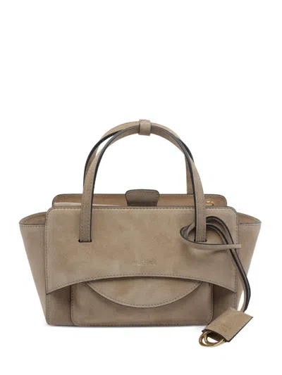 Hidesins Small Flap Suede Tote Bag In Brown