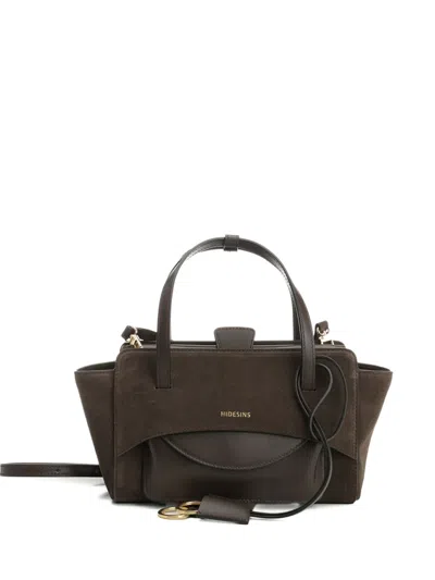 Hidesins Small Flap Suede Tote Bag In Brown