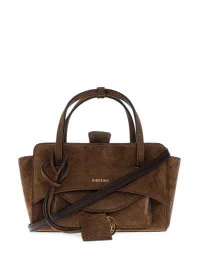 Hidesins Small Flap Suede Tote Bag In Brown