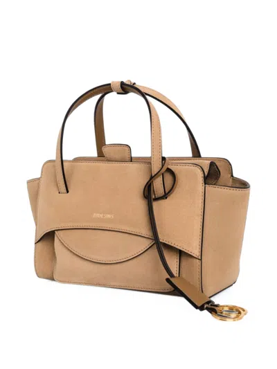 Hidesins Small Flap Suede Tote Bag In Brown