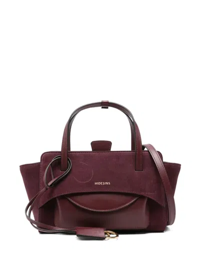 Hidesins Small Flap Suede Tote Bag In Red