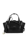 Hidesins Structured Leather Shoulder Bag Flap Design In Black