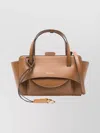 Hidesins Flap Small Leather Tote Bag In Brown