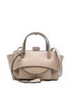Hidesins Structured Leather Shoulder Bag Flap Design In Neutral