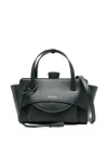 Hidesins Flap Medium Leather Tote In Black