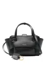 Hidesins Small Leather Tote Bag With Shoulder Strap In Black