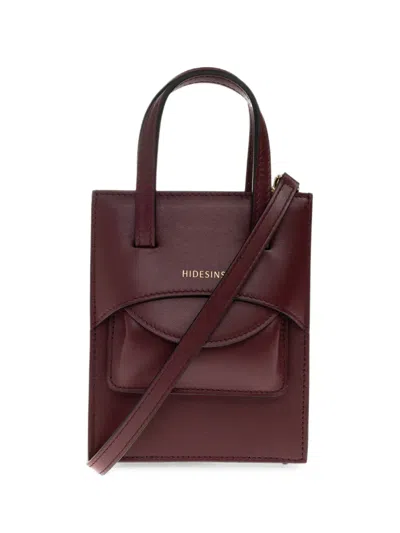 Hidesins Small Pocket Leather Mini Bag In Burgundy