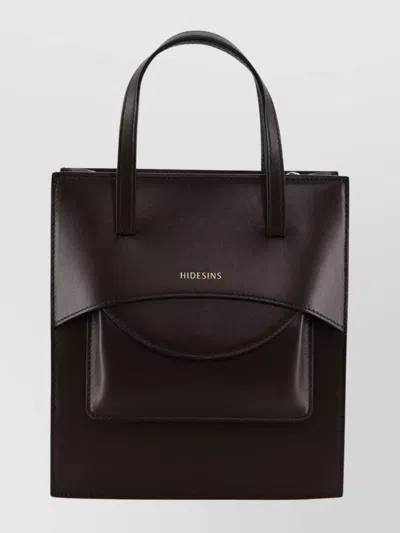 Hidesins Soft Calfskin Leather Tote Bag In Brown