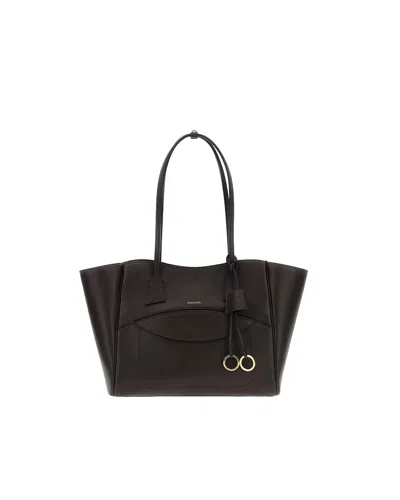Hidesins Soft Structured Calf Leather Tote Bag In Brown