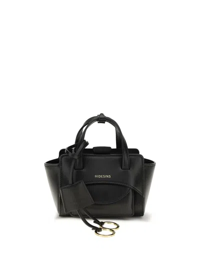 Hidesins Structured Calf Leather Mini Bag In Black