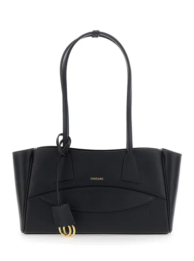 Hidesins Structured Leather Shoulder Bag In Black