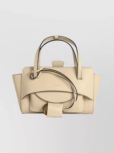 Hidesins Structured Leather Shoulder Bag Top Handle