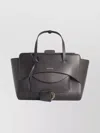 Hidesins Structured Leather Shoulder Bag With Metal Hardware In Brown