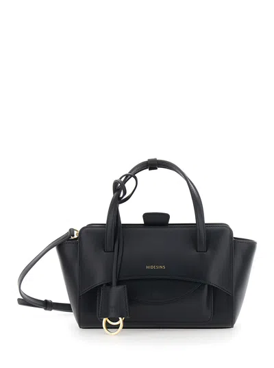 Hidesins Structured Leather Top Handle Bag In Black