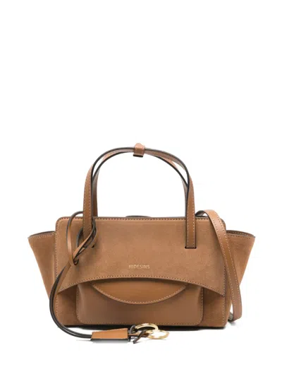 Hidesins Suede Panelled Tote Bag In Brown