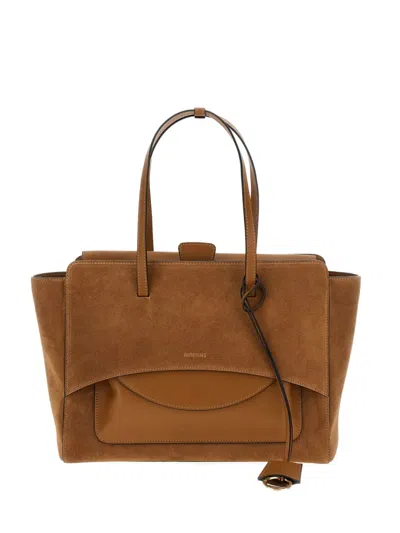 Hidesins Suede Shoulder Bag In Brown