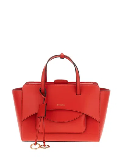 Hidesins Top-handle Leather Tote Bag In Red