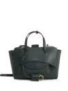 Hidesins Medium Leather Tote Bag Flap In Green