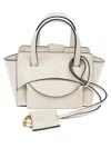 Hidesins Structured Beige Leather Handbag In White