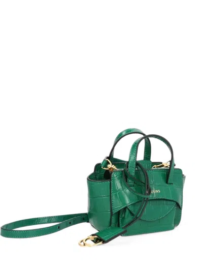 Hidesins Xs Flap Crocodille-effect Tote Bag In Green