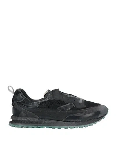 Hidnander Archetypal Man Sneakers Charcoal Size 9 Leather, Textile Fibers In Black