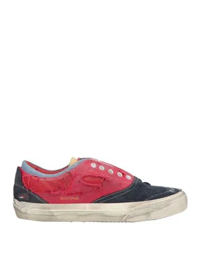 Hidnander Archetypal Man Sneakers Red Size 10 Leather, Textile Fibers In Multi