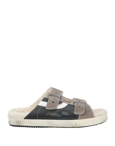 Hidnander Man Sandals Grey Size 13 Shearling
