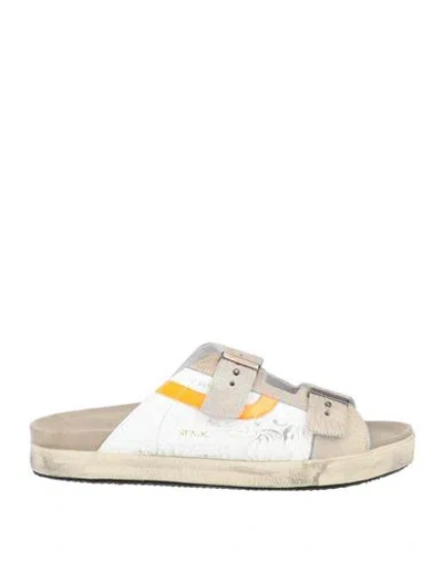 Hidnander Man Sandals Off White Size 7 Leather