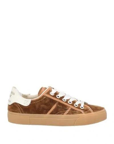 Hidnander Man Sneakers Brown Size 4 Textile Fibers, Leather