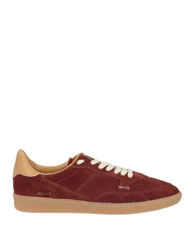 Hidnander Man Sneakers Burgundy Size 7 Leather In Red