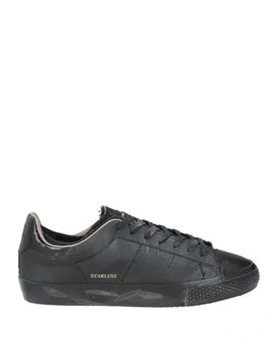 Hidnander Man Sneakers Charcoal Size 9 Leather, Textile Fibers In Black