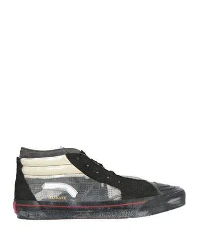 Hidnander Man Sneakers Charcoal Size 9 Textile Fibers, Leather, Plastic In Black