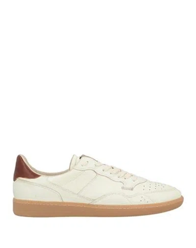 Hidnander Man Sneakers Cream Size 13 Leather In Neutral
