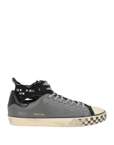 Hidnander Man Sneakers Grey Size 8 Leather, Textile Fibers In Gray