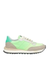 Hidnander Man Sneakers Light Green Size 8 Leather, Textile Fibers