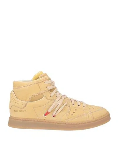 Hidnander Man Sneakers Mustard Size 9 Leather In Yellow