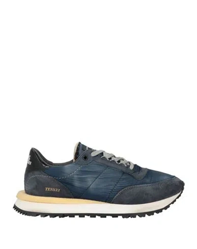 Hidnander Man Sneakers Navy Size 10 Leather, Textile Fibers