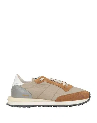 Hidnander Man Sneakers Sand Size 12 Leather, Textile Fibers In Beige