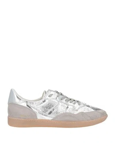 Hidnander Man Sneakers Silver Size 8 Leather In Multi