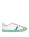 Hidnander Man Sneakers Turquoise Size 7 Leather, Textile Fibers In Blue