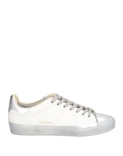 Hidnander Man Sneakers White Size 7 Leather, Textile Fibers
