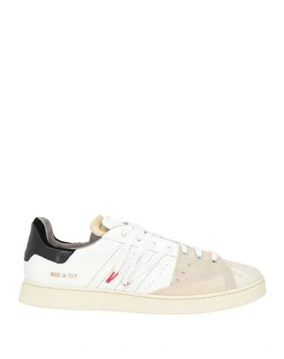 Hidnander Man Sneakers White Size 8 Leather In Multi