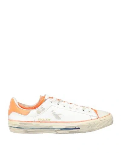 Hidnander Man Sneakers White Size 8 Leather, Textile Fibers