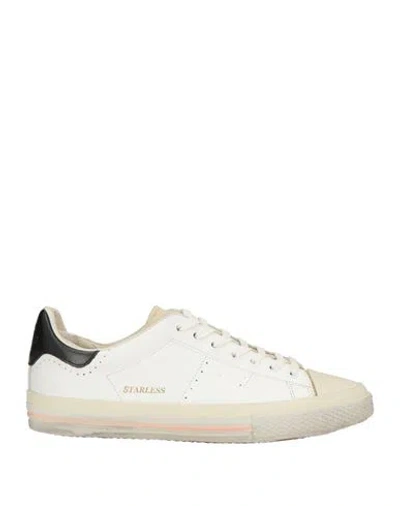 Hidnander Man Sneakers White Size 8 Leather, Textile Fibers